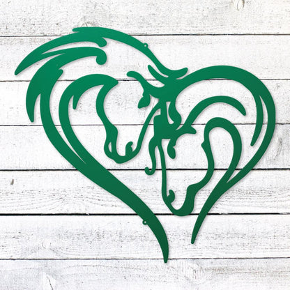 Horse Love Heart Sign | Romantic Steel Wall Art | Made in USA