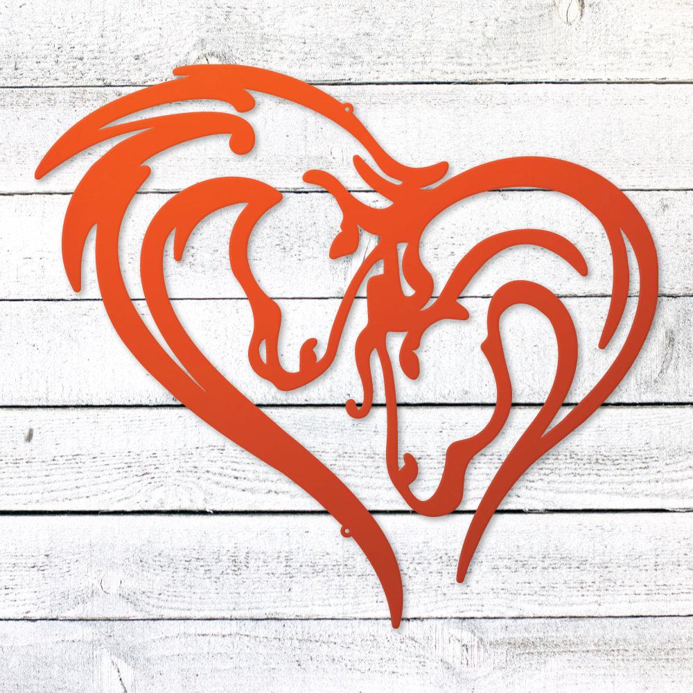 Horse Love Heart Sign | Romantic Steel Wall Art | Made in USA