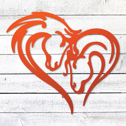 Horse Love Heart Sign | Romantic Steel Wall Art | Made in USA