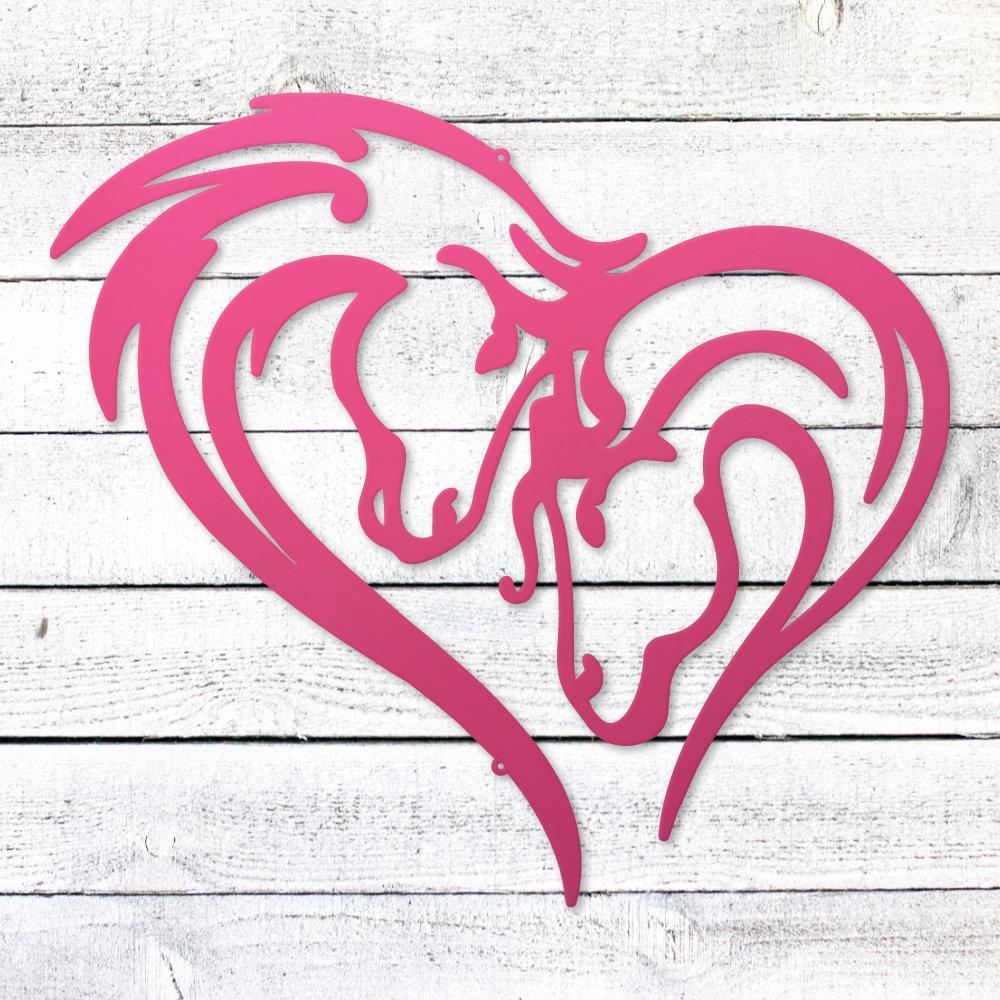 Horse Love Heart Sign | Romantic Steel Wall Art | Made in USA