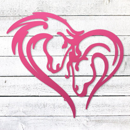 Horse Love Heart Sign | Romantic Steel Wall Art | Made in USA