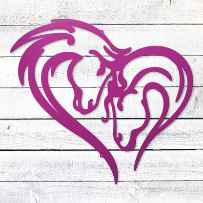 Horse Love Heart Sign | Romantic Steel Wall Art | Made in USA