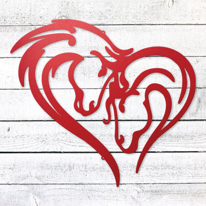 Horse Love Heart Sign | Romantic Steel Wall Art | Made in USA