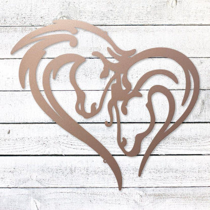 Horse Love Heart Sign | Romantic Steel Wall Art | Made in USA
