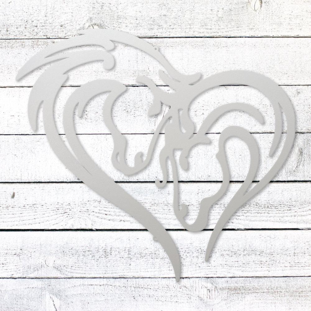 Horse Love Heart Sign | Romantic Steel Wall Art | Made in USA