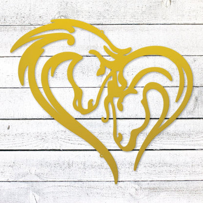 Horse Love Heart Sign | Romantic Steel Wall Art | Made in USA