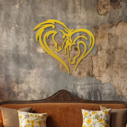 Horse Love Heart Sign | Romantic Steel Wall Art | Made in USA