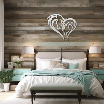 Horse Love Heart Sign | Romantic Steel Wall Art | Made in USA