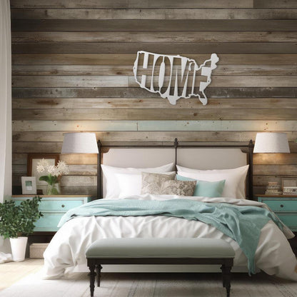 USA Map Home Steel Sign | Patriotic Metal Wall Art | Made in USA