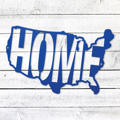 USA Map Home Steel Sign | Patriotic Metal Wall Art | Made in USA