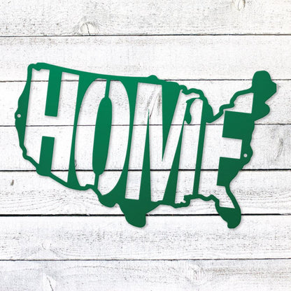 USA Map Home Steel Sign | Patriotic Metal Wall Art | Made in USA