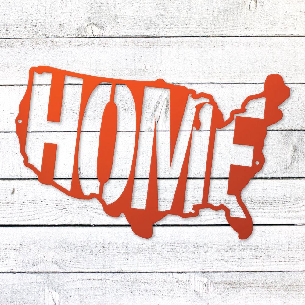 USA Map Home Steel Sign | Patriotic Metal Wall Art | Made in USA