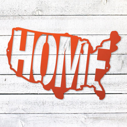 USA Map Home Steel Sign | Patriotic Metal Wall Art | Made in USA
