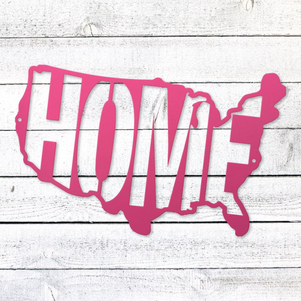 USA Map Home Steel Sign | Patriotic Metal Wall Art | Made in USA