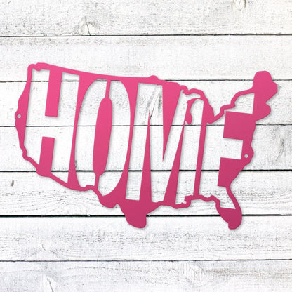 USA Map Home Steel Sign | Patriotic Metal Wall Art | Made in USA