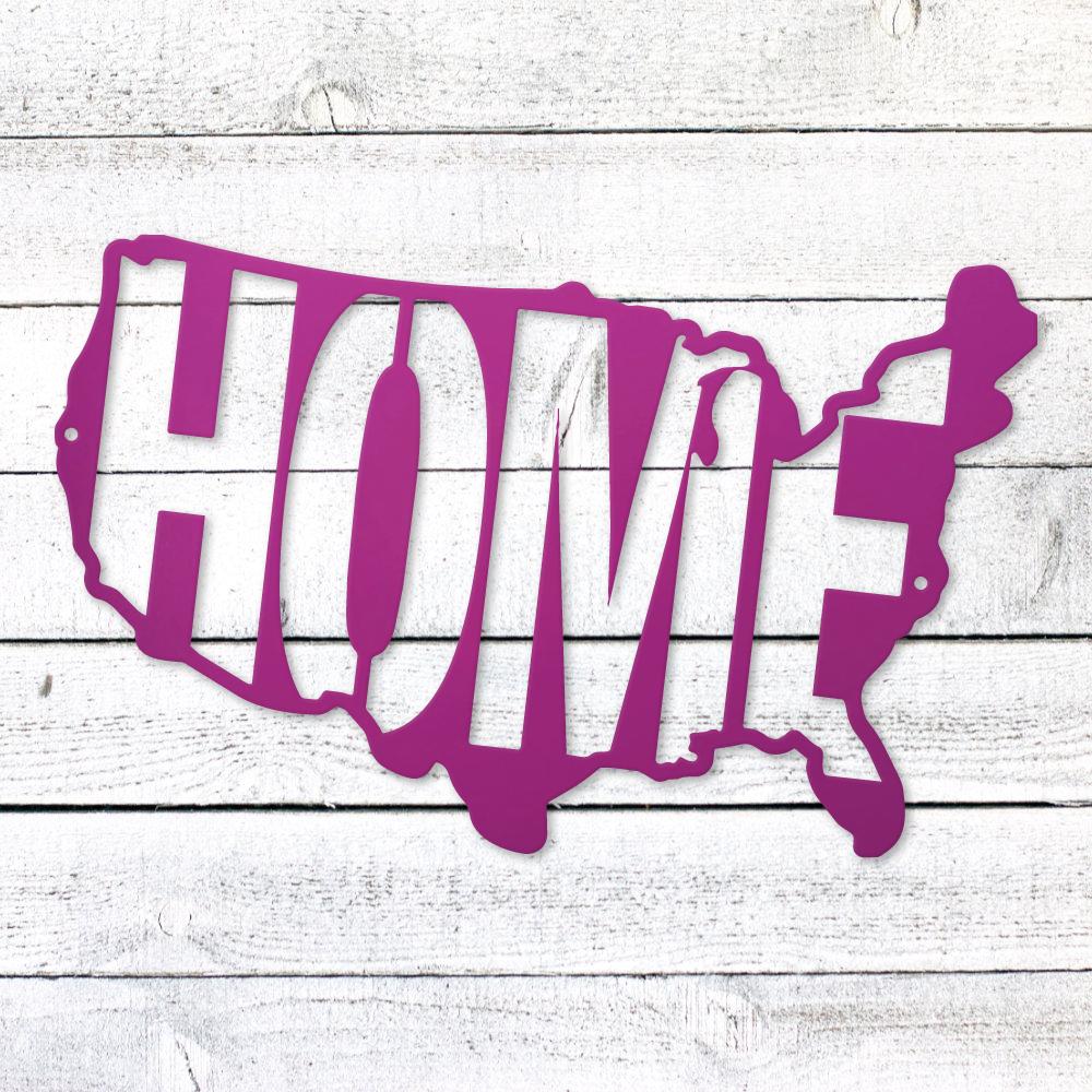 USA Map Home Steel Sign | Patriotic Metal Wall Art | Made in USA