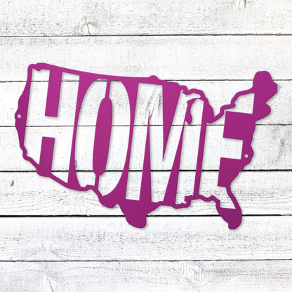 USA Map Home Steel Sign | Patriotic Metal Wall Art | Made in USA
