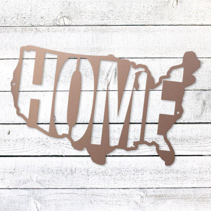 USA Map Home Steel Sign | Patriotic Metal Wall Art | Made in USA