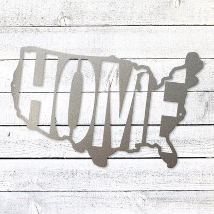 USA Map Home Steel Sign | Patriotic Metal Wall Art | Made in USA