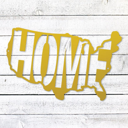 USA Map Home Steel Sign | Patriotic Metal Wall Art | Made in USA