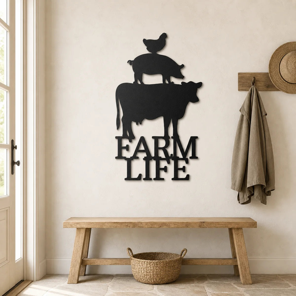 Farm Life Animals Sign | Custom Steel Wall Art | Made in USA