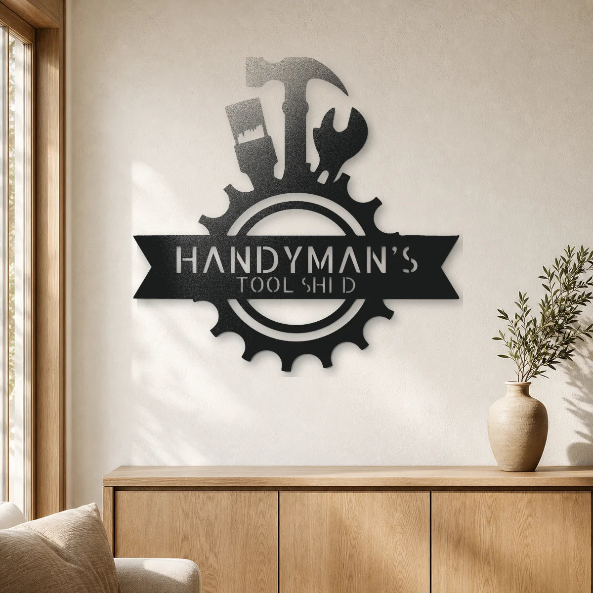 Handyman Shop Monogram Sign | Personalized Steel Wall Art | Made in USA