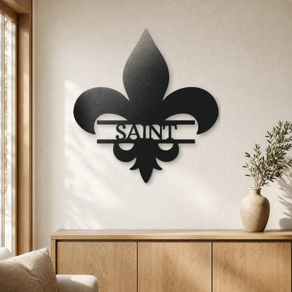 Classic Fleur De Lis Monogram Sign | Personalized Steel Wall Art | Made in USA