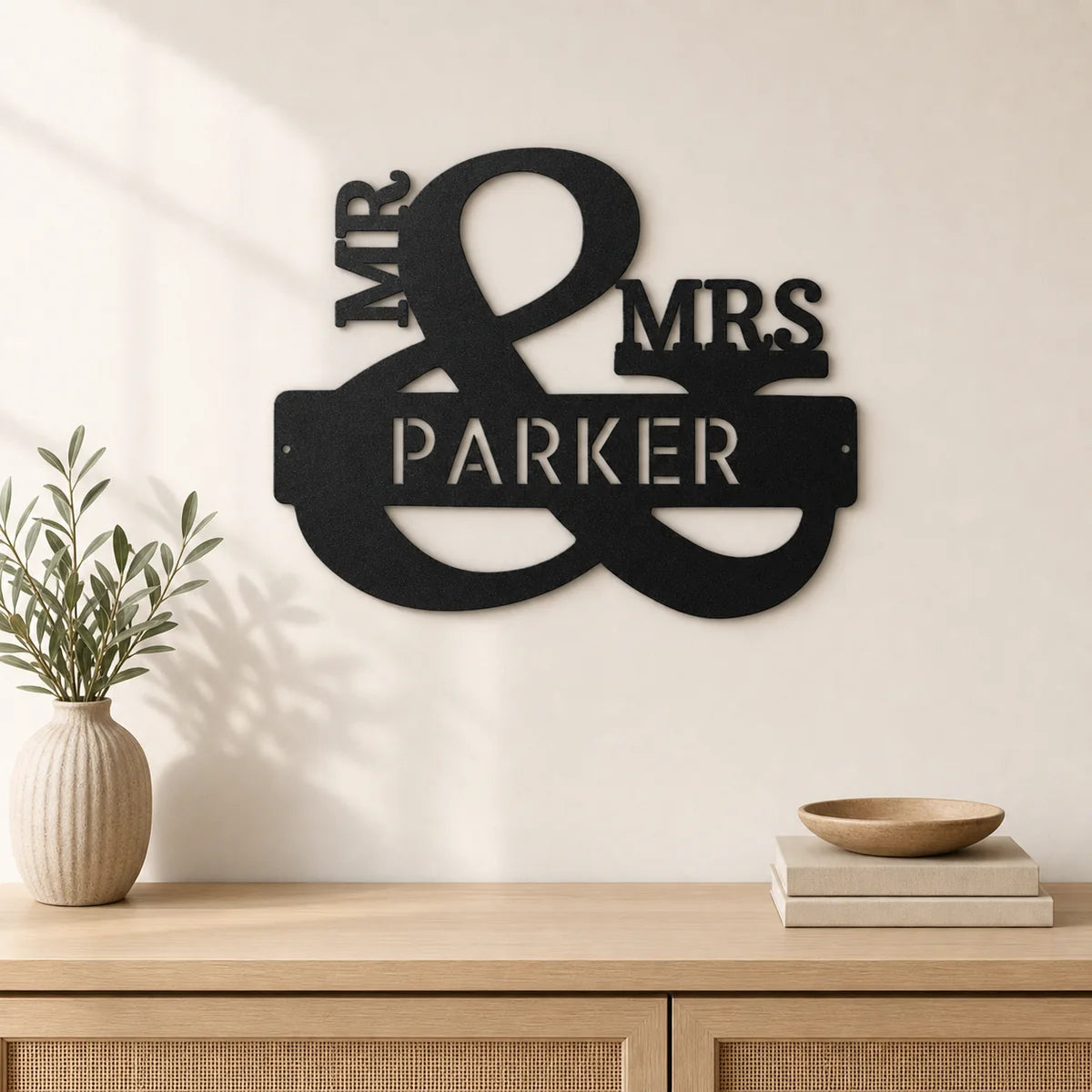 Couples Monogram Sign | Personalized Steel Wall Art | Made in USA