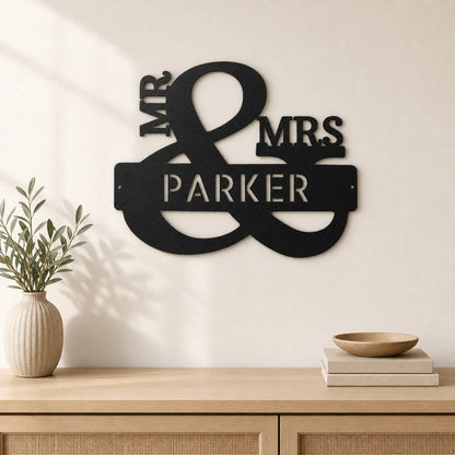 Couples Monogram Sign | Personalized Steel Wall Art | Made in USA