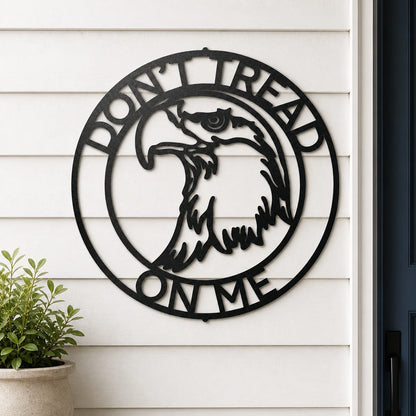 Eagle Head Ring Monogram Sign | Personalized Steel Wall Art | Made in USA