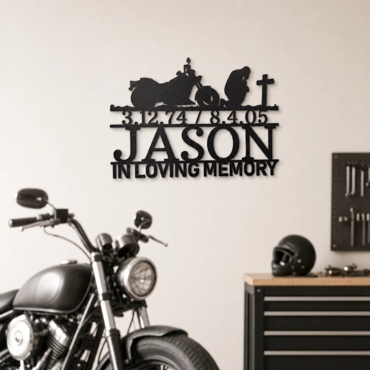 Motorcycle 4 Sign | Personalized Steel Wall Art | Made in USA