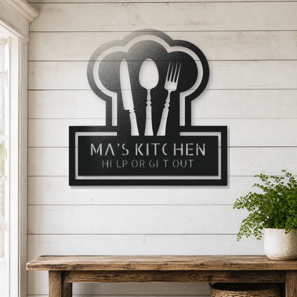 Ruler Of The Kitchen Monogram Sign | Personalized Steel Wall Art | Made in USA