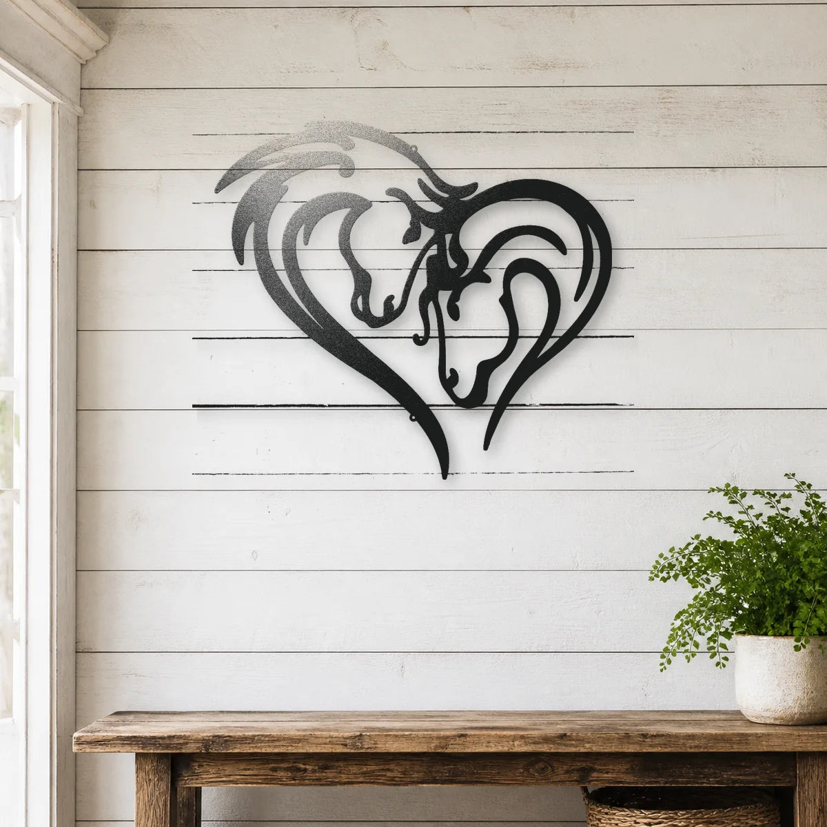 Horse Love Heart Sign | Romantic Steel Wall Art | Made in USA