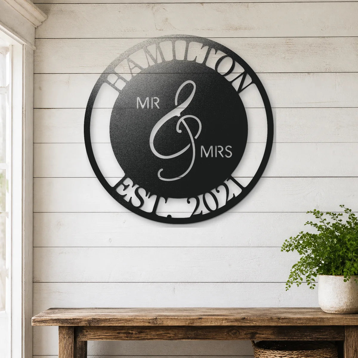 Mr. and Mrs. Sign | Personalized Family Name Steel | Made in USA