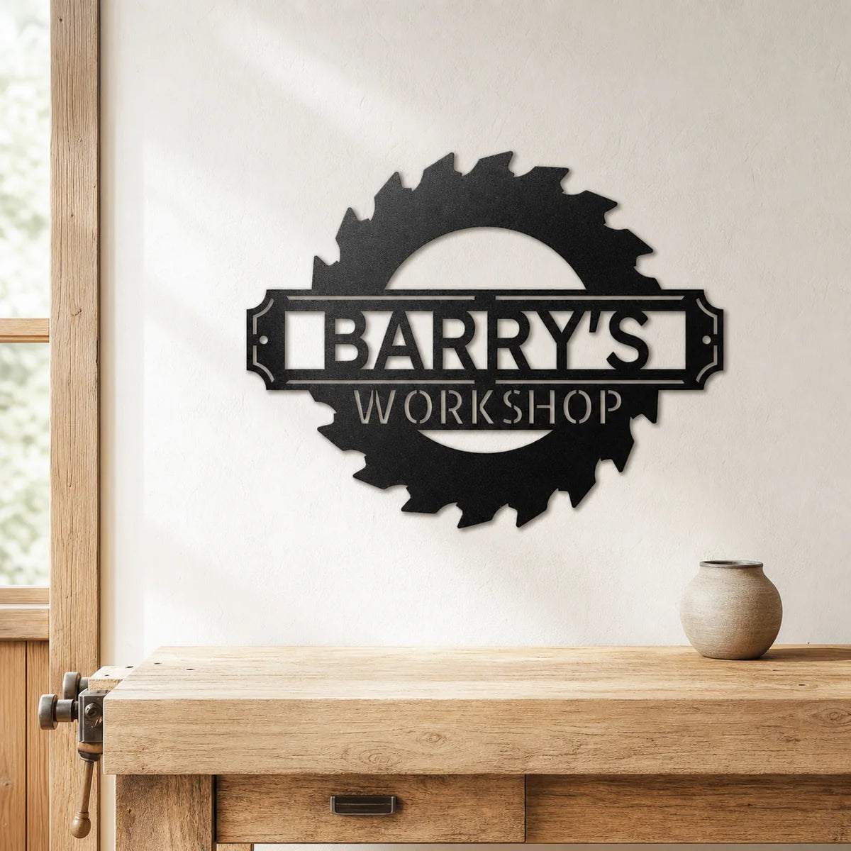 Sawmill Monogram Sign | Personalized Steel Wall Art | Made in USA