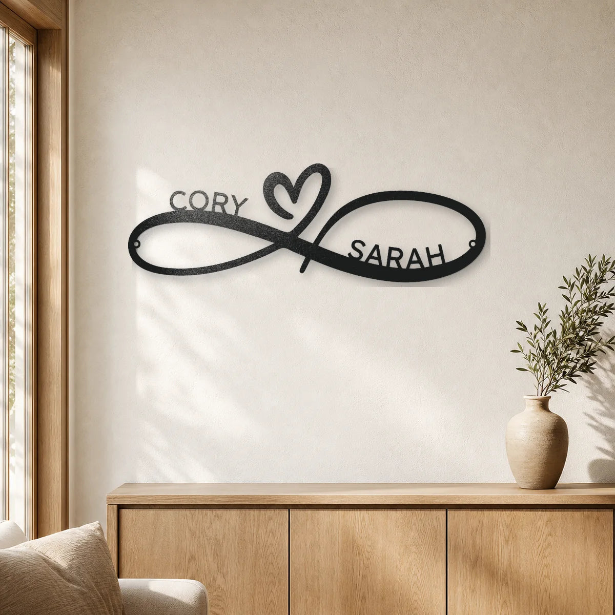 Infinity Love Heart Sign | Personalized Steel Wall Art | Made in USA