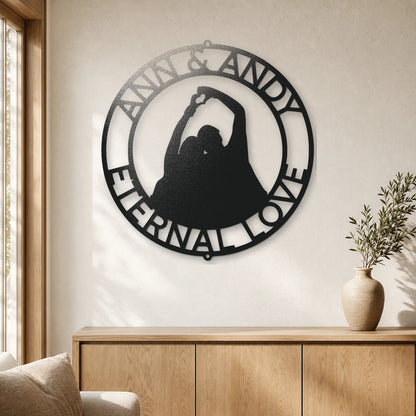 Couple Silhouette Sign | Personalized Steel Wall Art | Made in USA
