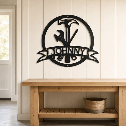 Tool Man Monogram Sign | Personalized Steel Wall Art | Made in USA