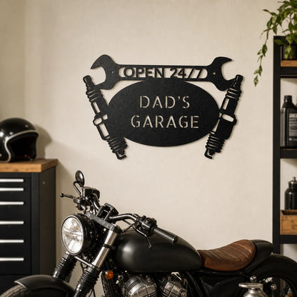 Car Garage Monogram Sign | Personalized Steel Wall Art | Made in USA