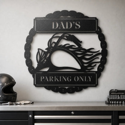 Hog Parking Plaque | Personalized Steel Wall Art | Made in USA
