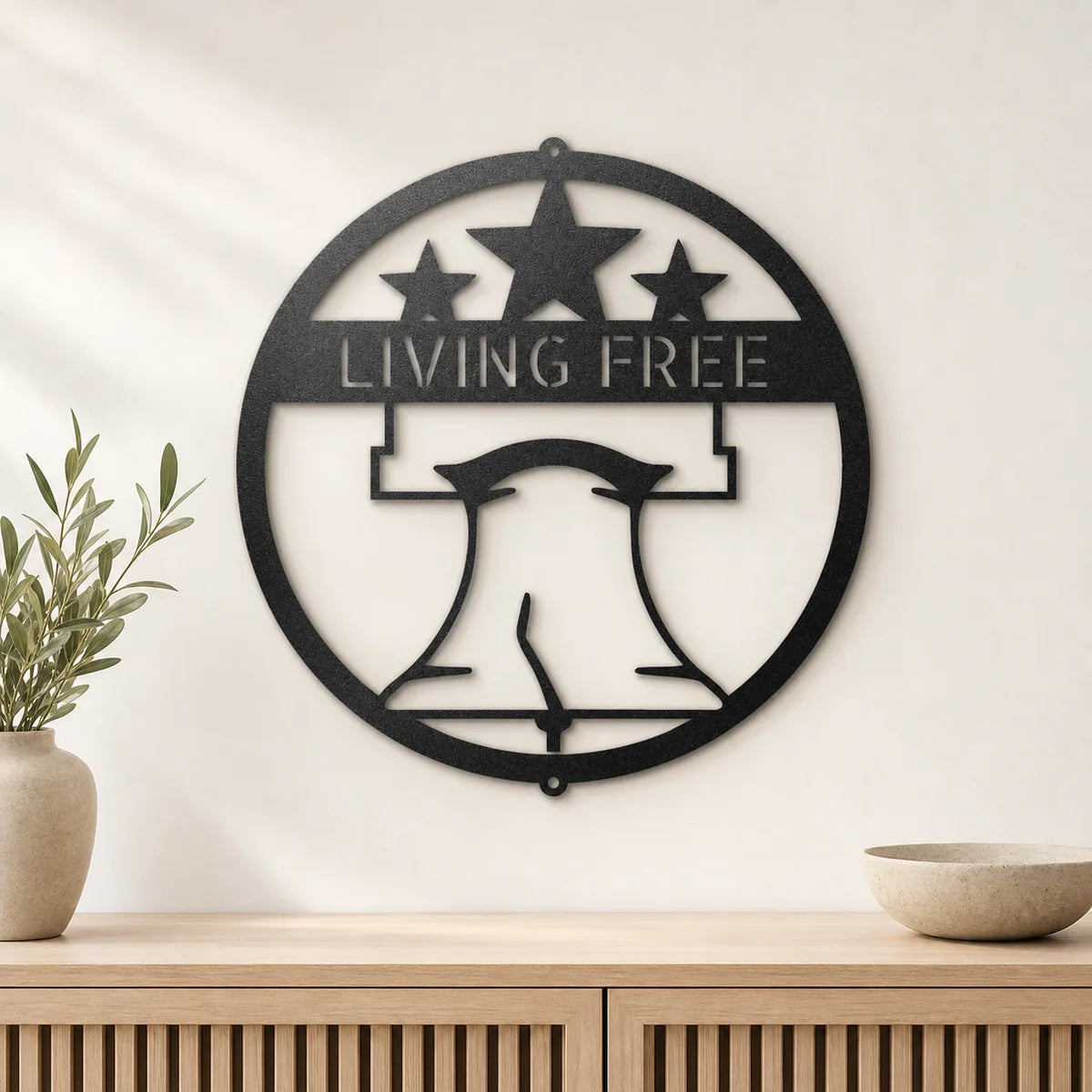 Liberty Bell Monogram Sign | Personalized Steel Wall Art | Made in USA