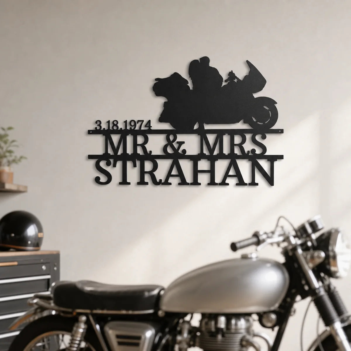 Motorcycle 1 Sign | Personalized Steel Wall Art | Made in USA