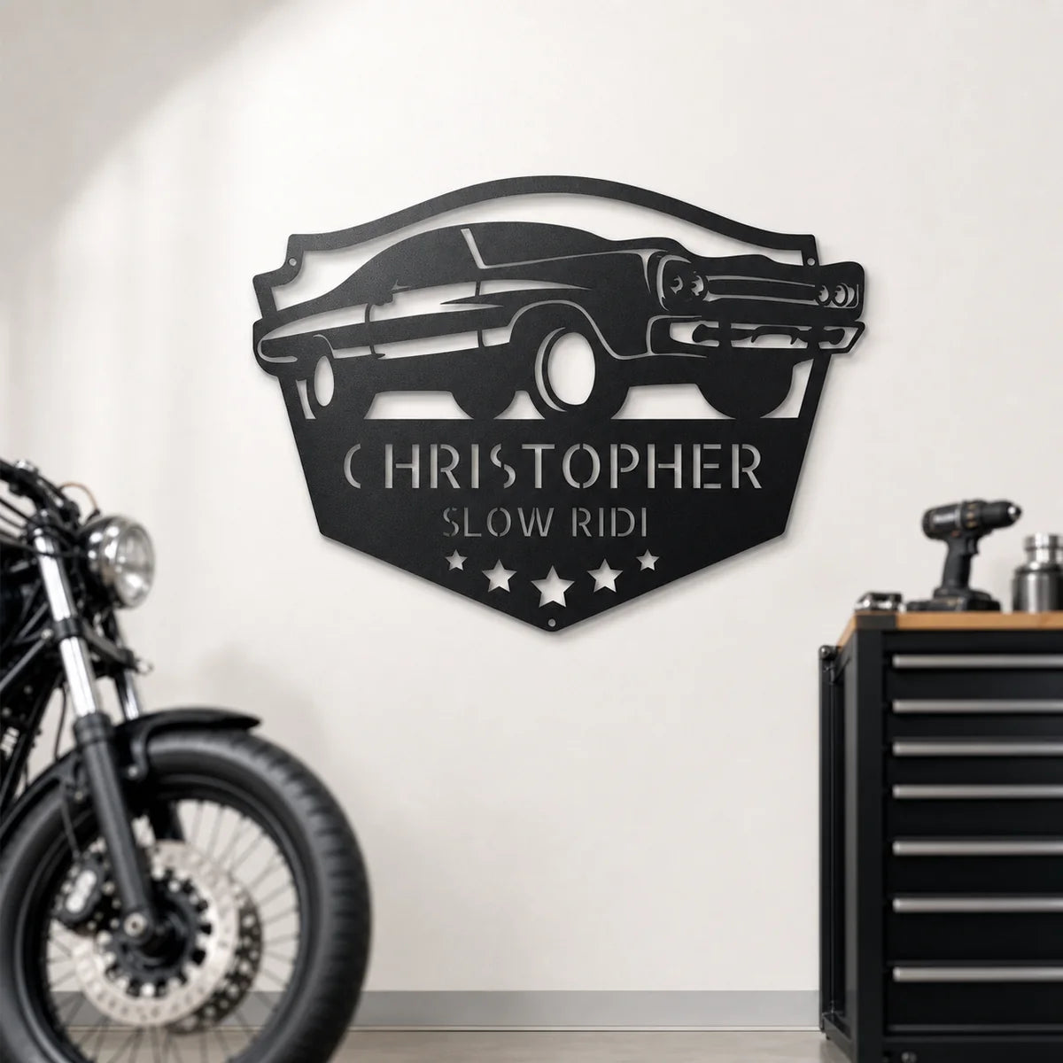 The Art Of Mechanic Monogram Sign | Personalized Steel Wall Art | Made in USA