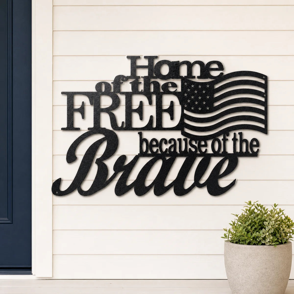 Home of the Free Sign | Custom Steel Wall Art | Made in USA