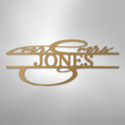 Ornate Mr. and Mrs. Sign | Personalized Steel Wall Art | Made in USA