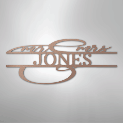 Ornate Mr. and Mrs. Sign | Personalized Steel Wall Art | Made in USA