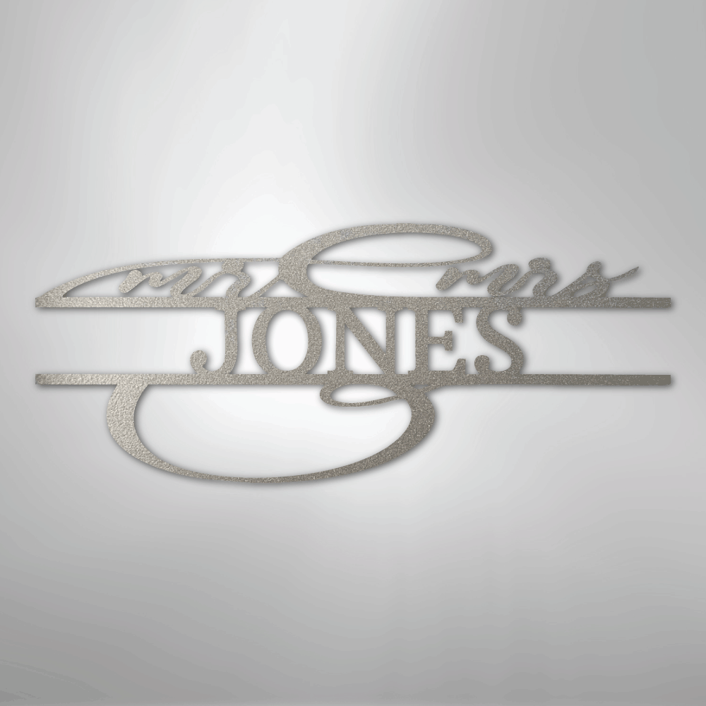 Ornate Mr. and Mrs. Sign | Personalized Steel Wall Art | Made in USA