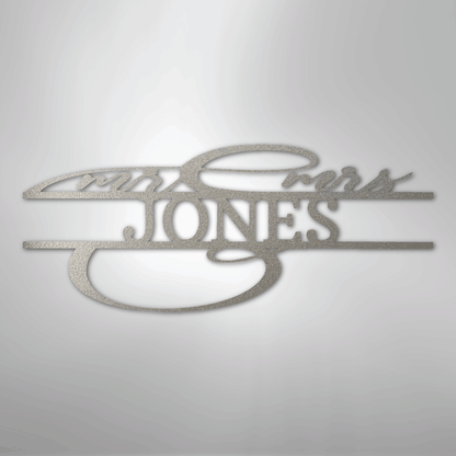 Ornate Mr. and Mrs. Sign | Personalized Steel Wall Art | Made in USA