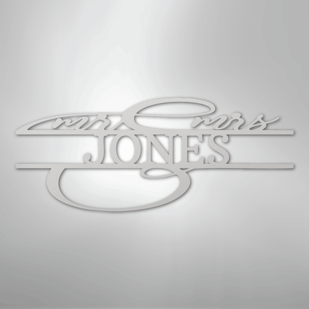 Ornate Mr. and Mrs. Sign | Personalized Steel Wall Art | Made in USA