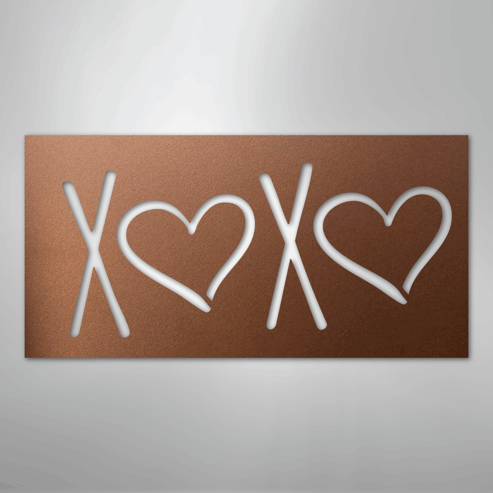 X❤️X❤️ Heart Wall Sign | Romantic Steel Wall Art | Made in USA